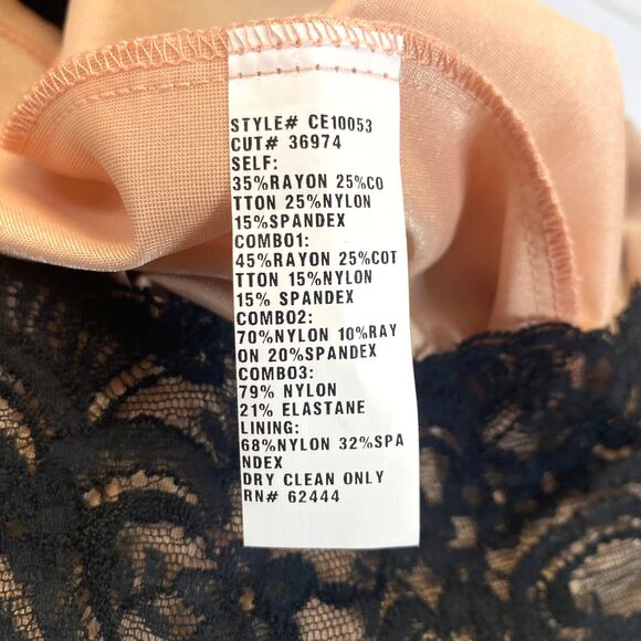 Nicole Miller Lace Sheath Dress Size M Black Beige Lining Stretch NWT CE 10053 - Picture 10 of 16